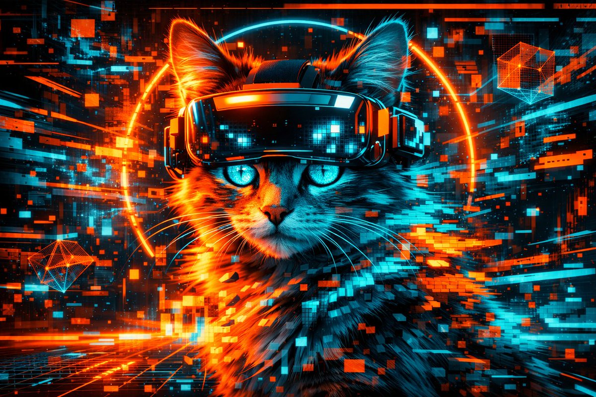 Surreal Glitch Cat in VR